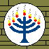 [Jewish Menorah (7-Candlelabra) Button]